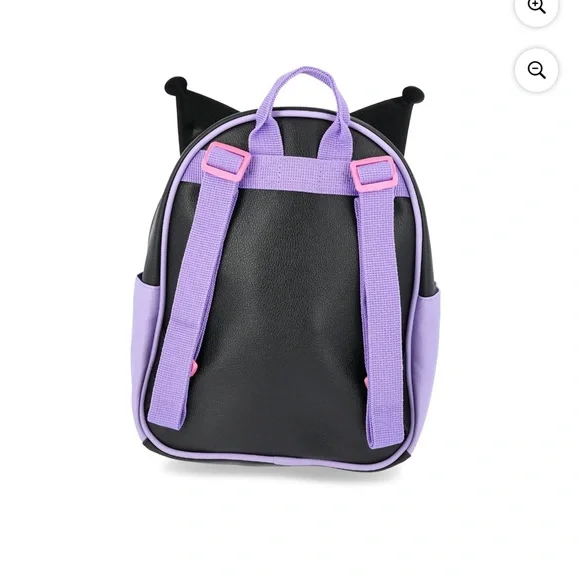 Kuromi Leather Ruffle 10.5" Mini Backpack Purple - Picture 3 of 4